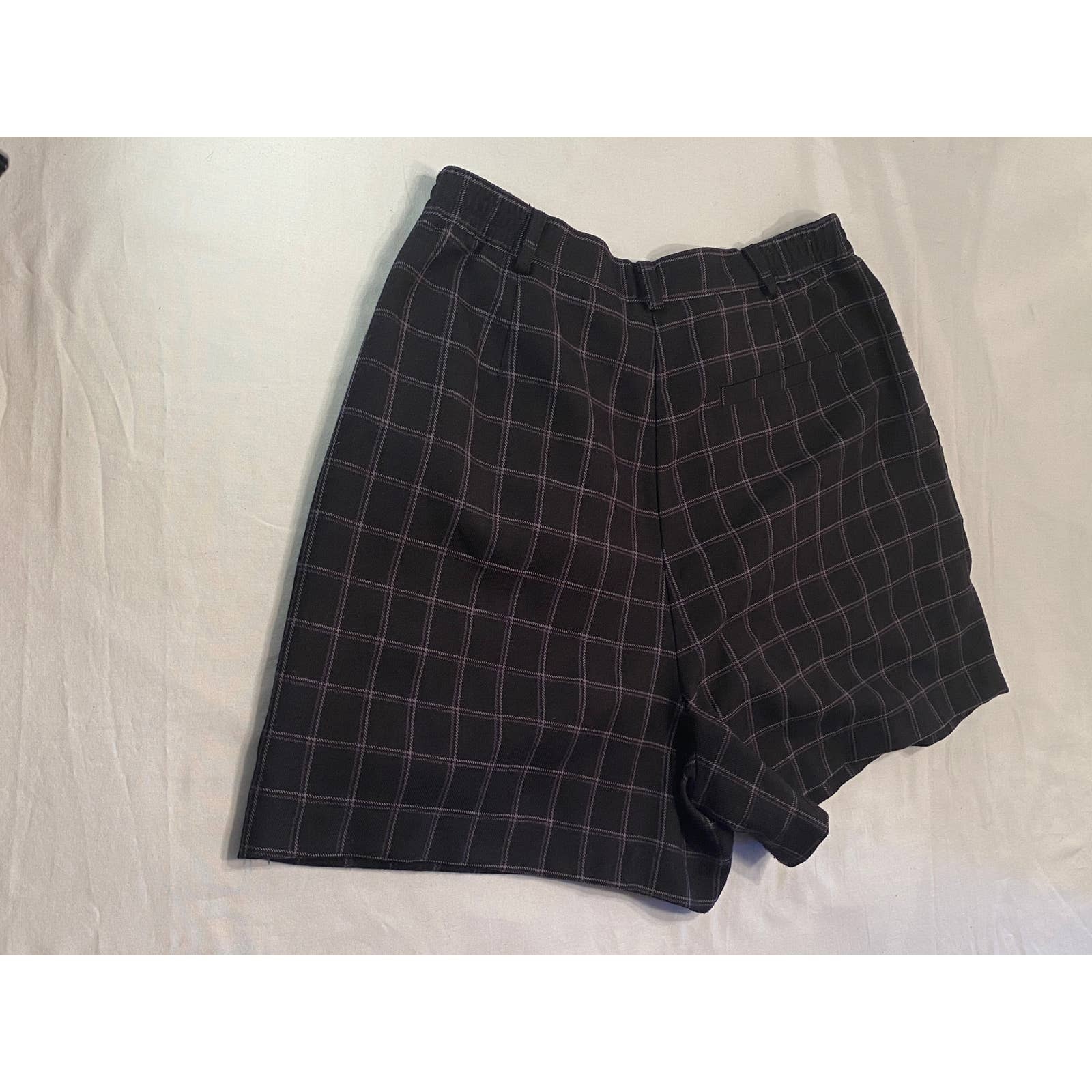 Womens 8 Plaid Dress Shorts Golf Shorts Ep Pro -Black And Gray